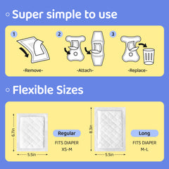 Disposable Dog Diaper Liners Booster Pads for Male & Female Dogs - 100ct Disposable Dog Diaper Liners Booster Pads for Male & Female Dogs - 100ct