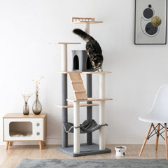 MWPO 63.8" Wooden Modern Cat Tree TX00130P MWPO 63.8" Wooden Modern Cat Tree TX00130P