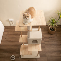 MWPO 63.8" Luxury Modern Wood Cat Tree WS7000 MWPO 63.8" Luxury Modern Wood Cat Tree WS7000