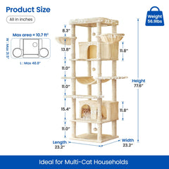 【Hot】MWPO 77.6” Extra Large Cat Tree B871 【Hot】MWPO 77.6” Extra Large Cat Tree B871
