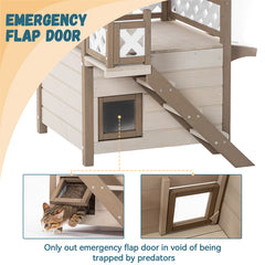 30" Feral Cat House Outdoor Indoor Kitty Houses, 2 Story Design Perfect for Multi Cats 30" Feral Cat House Outdoor Indoor Kitty Houses, 2 Story Design Perfect for Multi Cats