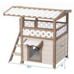 30" Feral Cat House Outdoor Indoor Kitty Houses, 2 Story Design Perfect for Multi Cats 30" Feral Cat House Outdoor Indoor Kitty Houses, 2 Story Design Perfect for Multi Cats