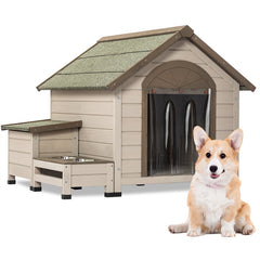 40" Outdoor Fir Wood Dog House with An Open Roof Ideal For Small to Medium Dogs 40" Outdoor Fir Wood Dog House with An Open Roof Ideal For Small to Medium Dogs