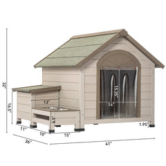 40" Outdoor Fir Wood Dog House with An Open Roof Ideal For Small to Medium Dogs 40" Outdoor Fir Wood Dog House with An Open Roof Ideal For Small to Medium Dogs