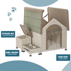 40" Outdoor Fir Wood Dog House with An Open Roof Ideal For Small to Medium Dogs 40" Outdoor Fir Wood Dog House with An Open Roof Ideal For Small to Medium Dogs