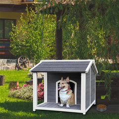 35"Outdoor Wooden Waterproof and Windproof Dog House 35"Outdoor Wooden Waterproof and Windproof Dog House