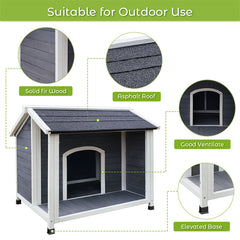 35"Outdoor Wooden Waterproof and Windproof Dog House 35"Outdoor Wooden Waterproof and Windproof Dog House