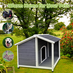 35"Outdoor Wooden Waterproof and Windproof Dog House 35"Outdoor Wooden Waterproof and Windproof Dog House