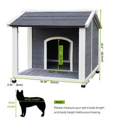 35"Outdoor Wooden Waterproof and Windproof Dog House 35"Outdoor Wooden Waterproof and Windproof Dog House