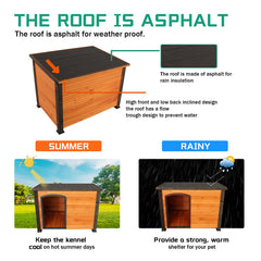 45" Outdoor And Indoor Wooden Kennel, Large Dog Weatherproof 45" Outdoor And Indoor Wooden Kennel, Large Dog Weatherproof