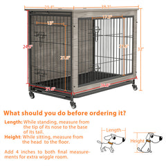 38” Wooden Dog Crate End Table 38” Wooden Dog Crate End Table