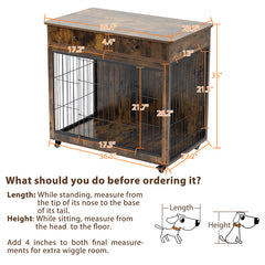 38” Dog Crate Furniture, Wooden Dog Crate End Table 38” Dog Crate Furniture, Wooden Dog Crate End Table