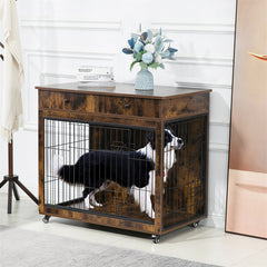 38” Dog Crate Furniture, Wooden Dog Crate End Table 38” Dog Crate Furniture, Wooden Dog Crate End Table