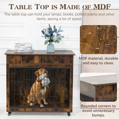 38” Dog Crate Furniture, Wooden Dog Crate End Table 38” Dog Crate Furniture, Wooden Dog Crate End Table