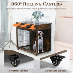 38” Dog Crate Furniture, Wooden Dog Crate End Table 38” Dog Crate Furniture, Wooden Dog Crate End Table