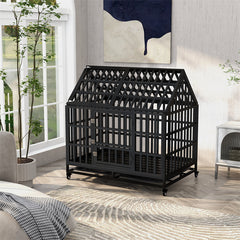 44” Heavy Duty Dog Cage pet Crate with Roof 44” Heavy Duty Dog Cage pet Crate with Roof