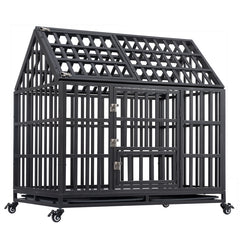 44” Heavy Duty Dog Cage pet Crate with Roof 44” Heavy Duty Dog Cage pet Crate with Roof