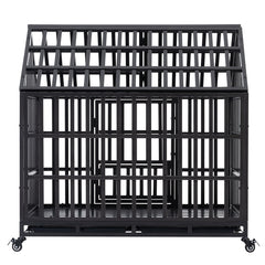 44” Heavy Duty Dog Cage pet Crate with Roof 44” Heavy Duty Dog Cage pet Crate with Roof