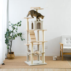 MWPO 63.8" Wooden Modern Cat Tree TX00130P MWPO 63.8" Wooden Modern Cat Tree TX00130P