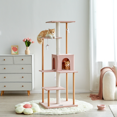 MWPO 63.8" Luxury Modern Wood Cat Tree WS7000 MWPO 63.8" Luxury Modern Wood Cat Tree WS7000
