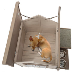40" Outdoor Fir Wood Dog House with An Open Roof Ideal For Small to Medium Dogs