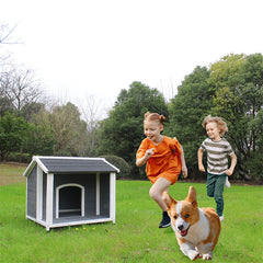 35"Outdoor Wooden Waterproof and Windproof Dog House
