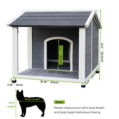 35"Outdoor Wooden Waterproof and Windproof Dog House