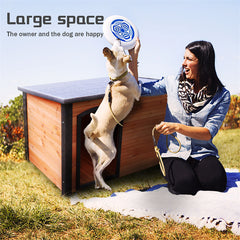 45" Outdoor And Indoor Wooden Kennel, Large Dog Weatherproof