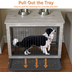 38” Wooden Dog Crate End Table