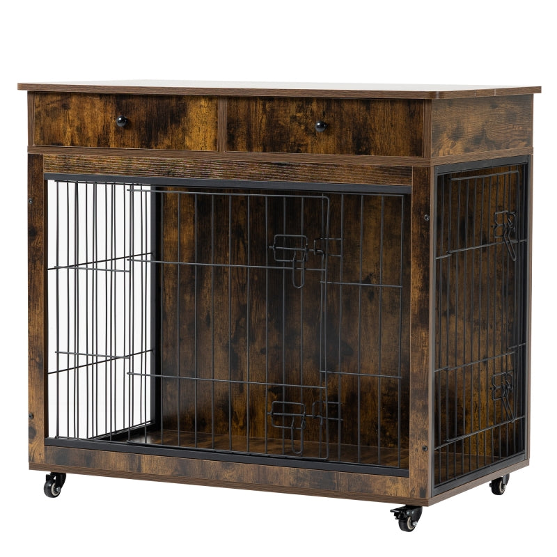 38” Dog Crate Furniture, Wooden Dog Crate End Table