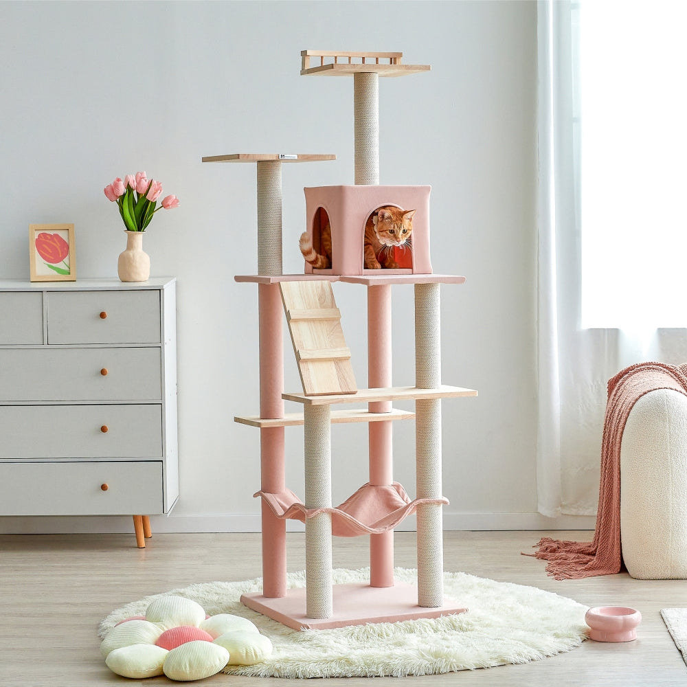 MWPO 63.8" Wooden Modern Cat Tree TX00130P